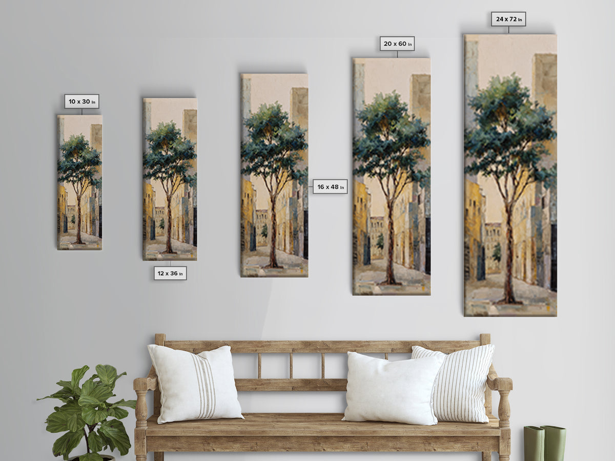 City Park Tree Framed by Buildings Canvas Print, Urban Art, Gay Art, Living Room Decor, Fine Art, Urban, Minimalist Decor, URB-1x3-78