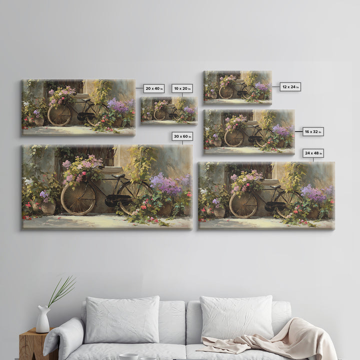 Bicycle Locked to Post Framed Canvas Print, Urban Art, African American Art, Living Room Decor, Fine Art, Urban, Gallery Decor, URB-2x1-11