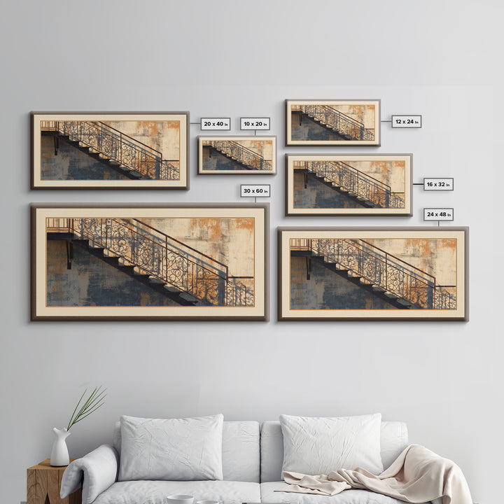 Fire Escape Silhouette Canvas Print, Urban Art, Wall Decor, Living Room Decor, Fine Art, Urban, Living Room Wall Art, URB-2x1-94