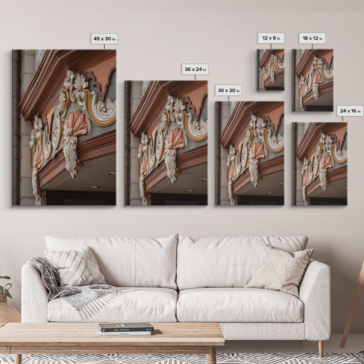 Old Theater Marquee Shapes Without Text Canvas Print, Urban Art, Living Room Decor, Abstract Art, Urban, Printable Art, URB-2x3-29