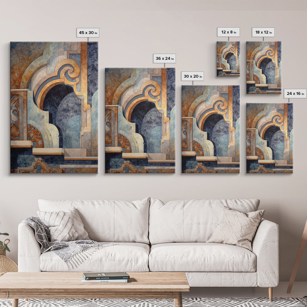 Old Theater Marquee Shapes Without Text Canvas Print, Urban Art, Living Room Decor, Abstract Art, Urban, Printable Art, URB-2x3-5