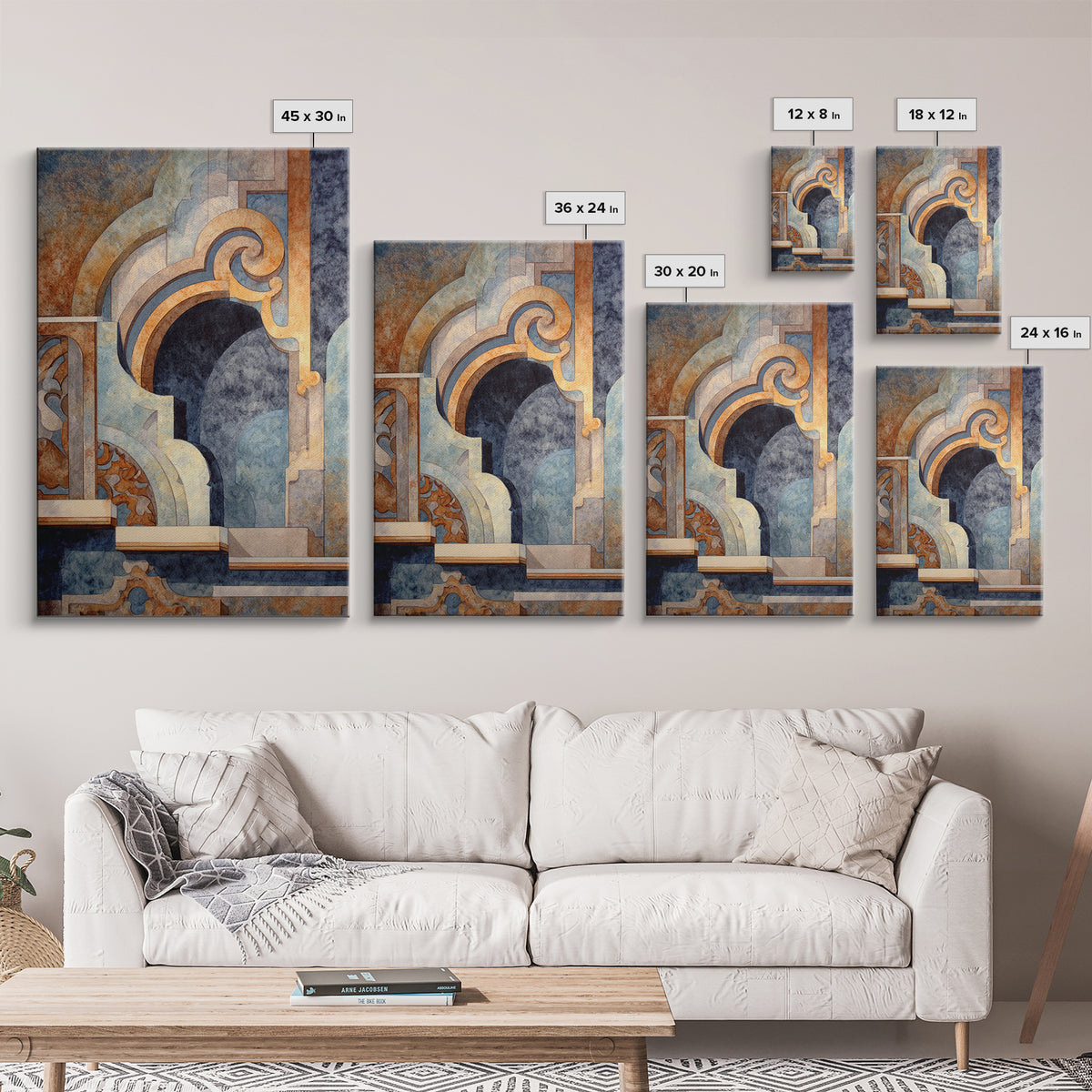 Old Theater Marquee Shapes Without Text Canvas Print, Urban Art, Living Room Decor, Abstract Art, Urban, Printable Art, URB-2x3-5