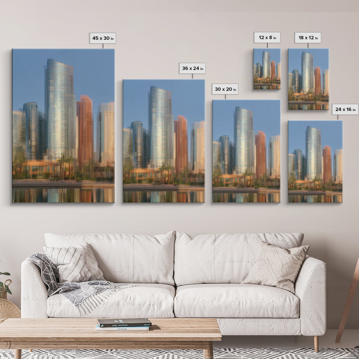 Modern Skyscraper Glass Reflections Canvas Print, Urban Art, Poster, Living Room Decor, Fine Art, Urban, Modern Wall Art, URB-2x3-70