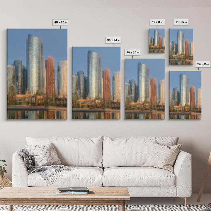 Modern Skyscraper Glass Reflections Canvas Print, Urban Art, Poster, Living Room Decor, Fine Art, Urban, Modern Wall Art, URB-2x3-70