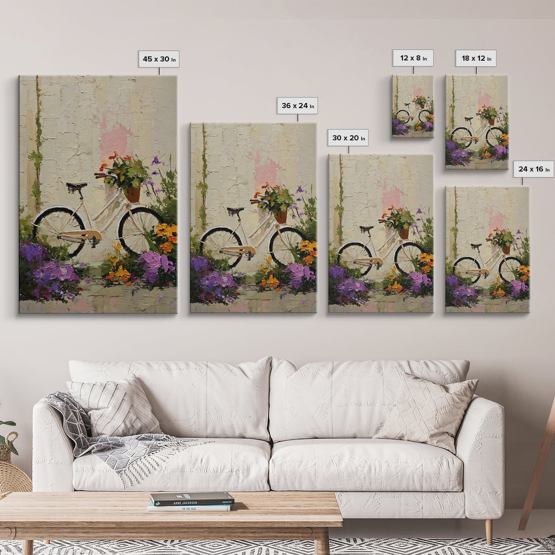 Bicycle Locked to Post Canvas Print, Urban Art, Original Painting, Living Room Decor, Oil Painting, Urban, African American Art, URB-2x3-71