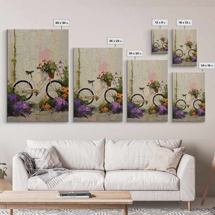 Bicycle Locked to Post Canvas Print, Urban Art, Original Painting, Living Room Decor, Oil Painting, Urban, African American Art, URB-2x3-71