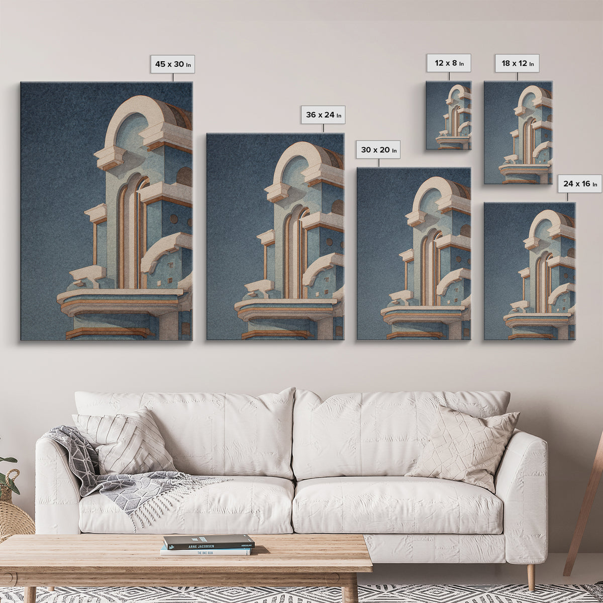 Old Theater Marquee Shapes Without Text Canvas Print, Urban Art, Digital Print, Living Room Decor, Abstract Art, Urban, URB-2x3-77