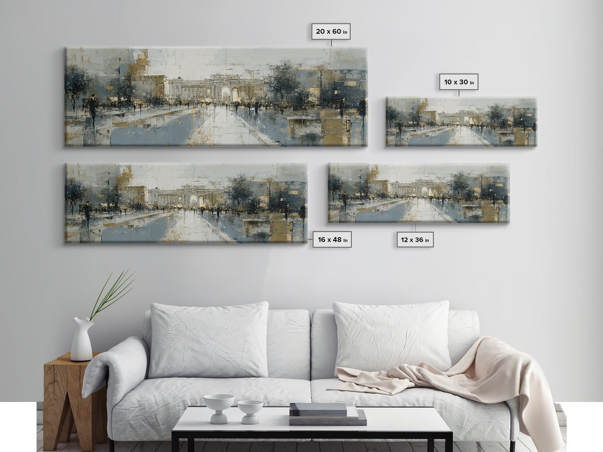 Open Manhole Steam Framed Canvas Print, Urban Art, Canvas Wall Art, Living Room Decor, Fine Art, Urban, Colorful Wall Art, URB-3x1-9