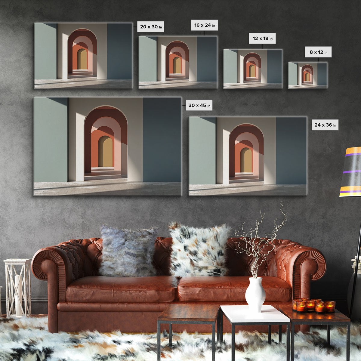 Old Theater Marquee Shapes Without Text Canvas Print, Urban Art, Canvas Painting, Living Room Decor, Fine Art, Urban, URB-3x2-73