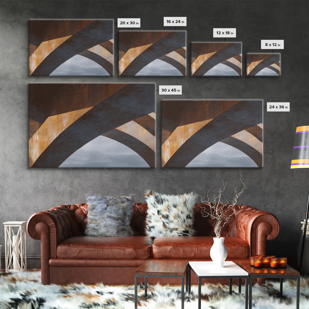 City Bridge Structure Framed Canvas Print, Urban Art, African American Art, Living Room Decor, Fine Art, Urban, Gallery Decor, URB-3x2-86