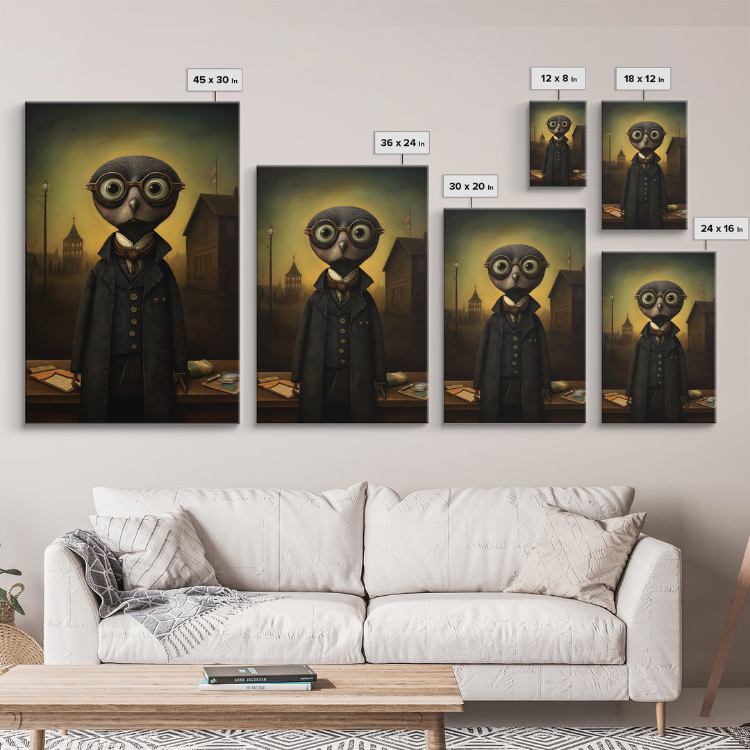 Mole Librarian, Victorian Animal Portrait, Halloween Art, Gothic Whimsy Decor, Anthropomorphic Costume Art
