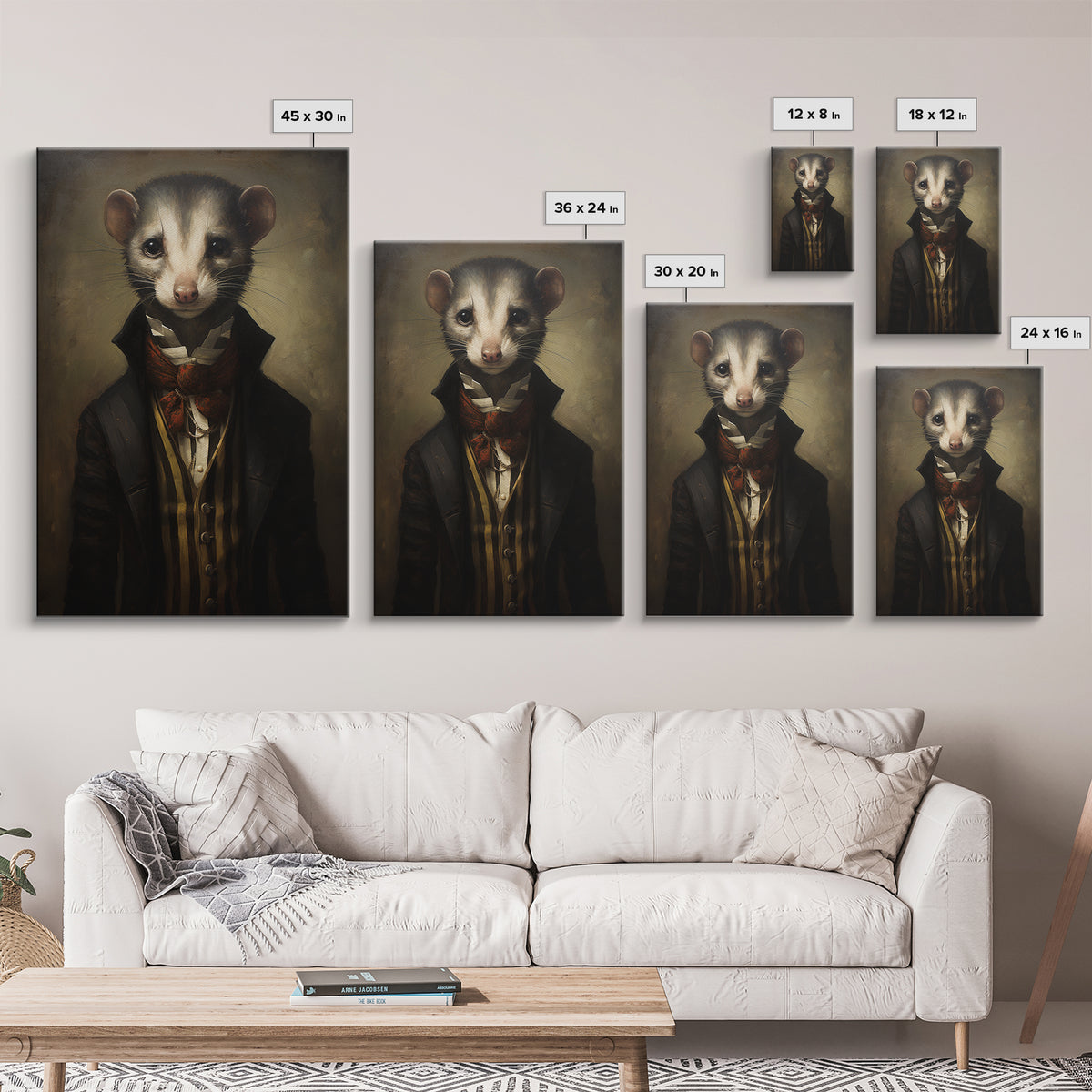 Weasel Aristocrat, Victorian Animal Portrait, Halloween Art, Gothic Whimsy Decor, Anthropomorphic Costume Art