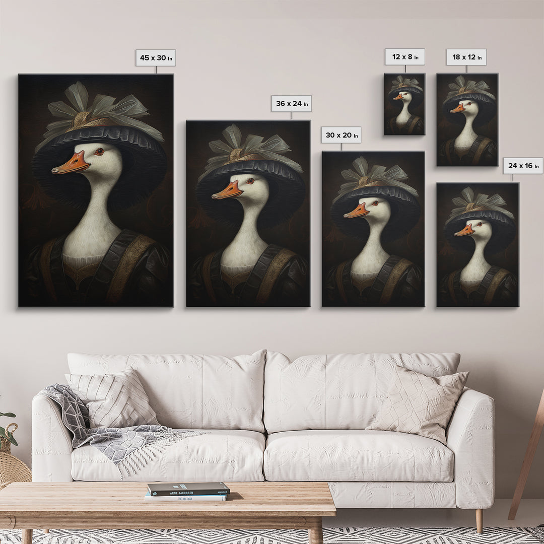 Goose Matron, Victorian Animal Portrait, Halloween Art, Gothic Whimsy Decor, Anthropomorphic Costume Art