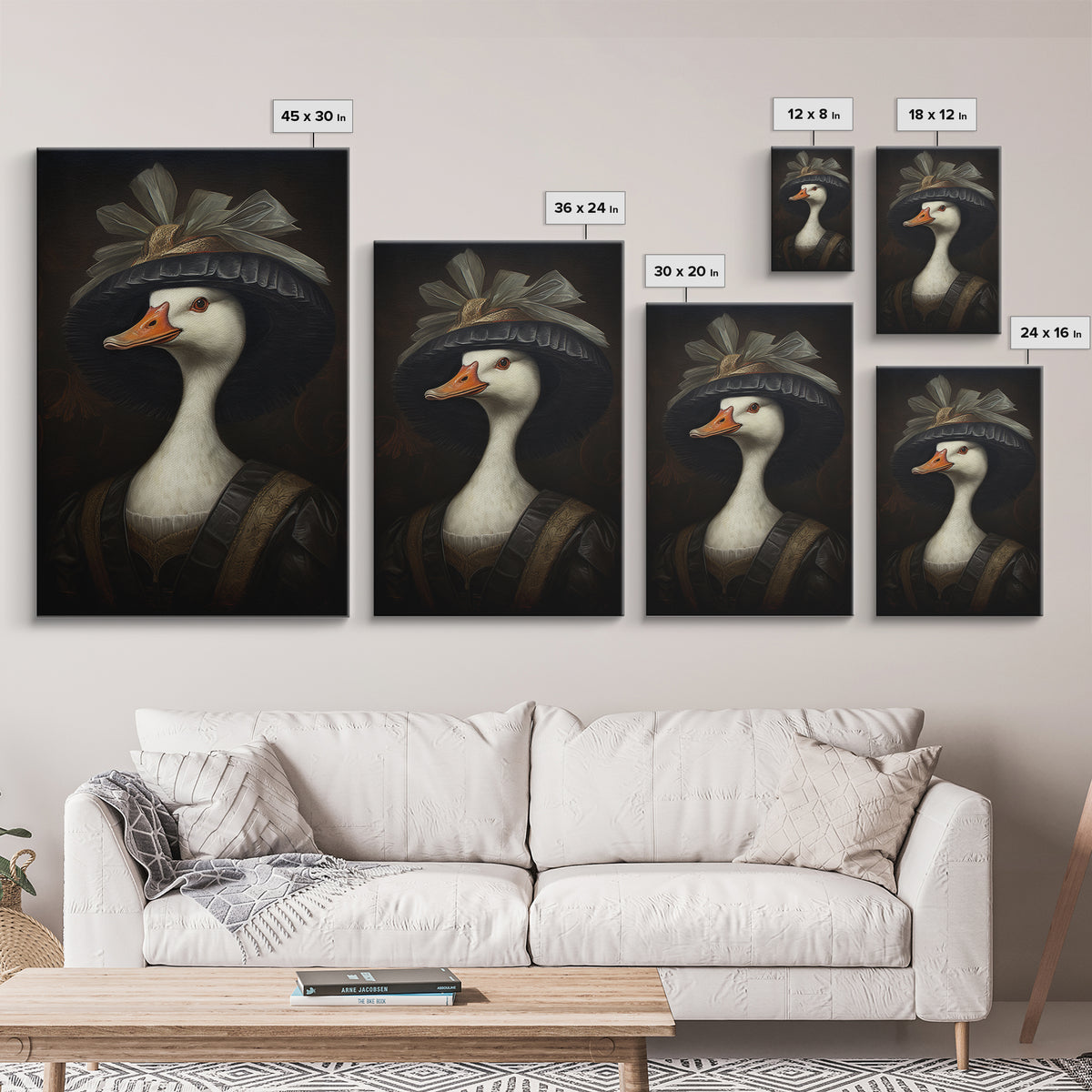Goose Matron, Victorian Animal Portrait, Halloween Art, Gothic Whimsy Decor, Anthropomorphic Costume Art