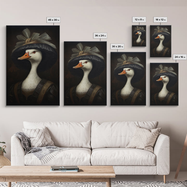 Goose Matron, Victorian Animal Portrait, Halloween Art, Gothic Whimsy Decor, Anthropomorphic Costume Art