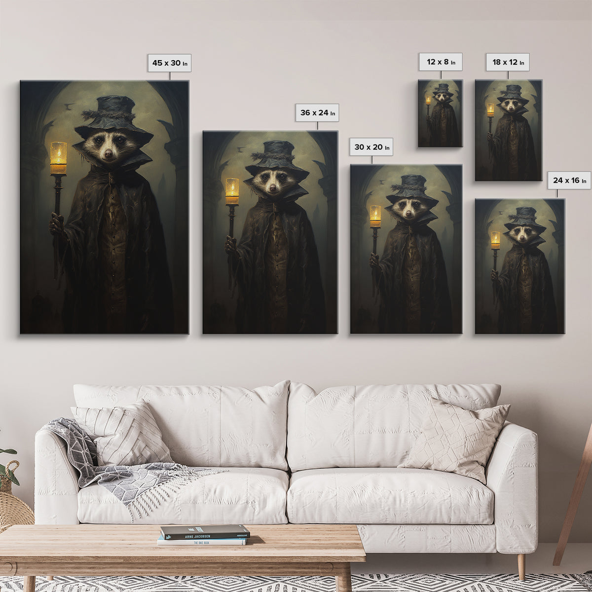 Possum Night Watchman, Victorian Animal Portrait, Halloween Art, Gothic Whimsy Decor, Anthropomorphic Costume Art