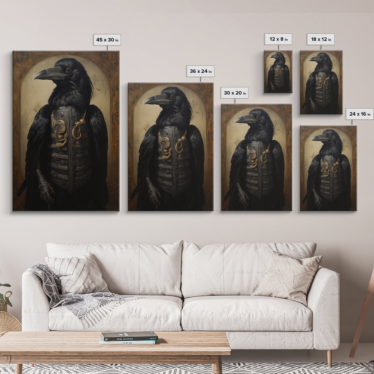 Magpie Collector, Victorian Animal Portrait, Halloween Art, Gothic Whimsy Decor, Anthropomorphic Costume Art