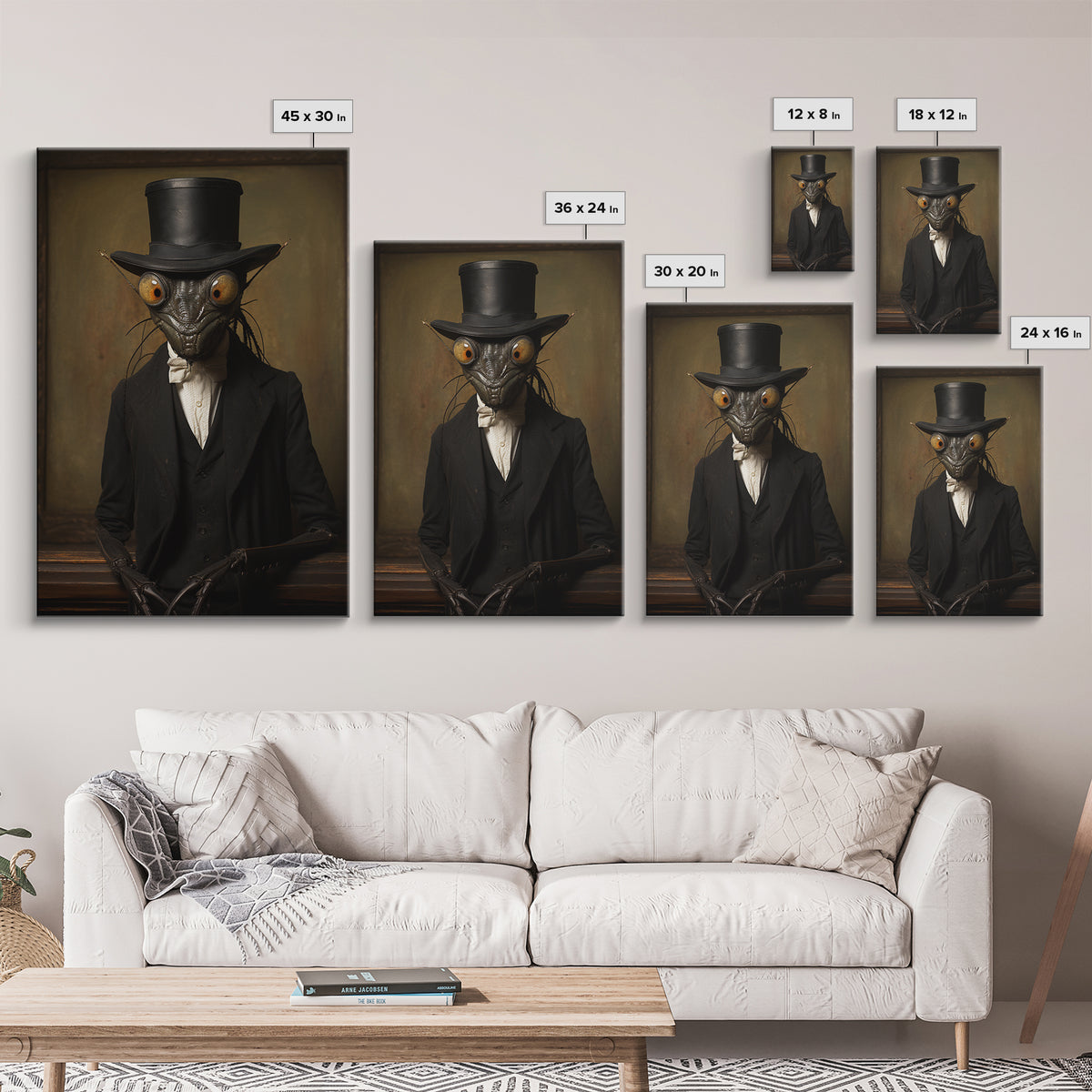 Mantis Archivist, Victorian Animal Portrait, Halloween Art, Gothic Whimsy Decor, Anthropomorphic Costume Art