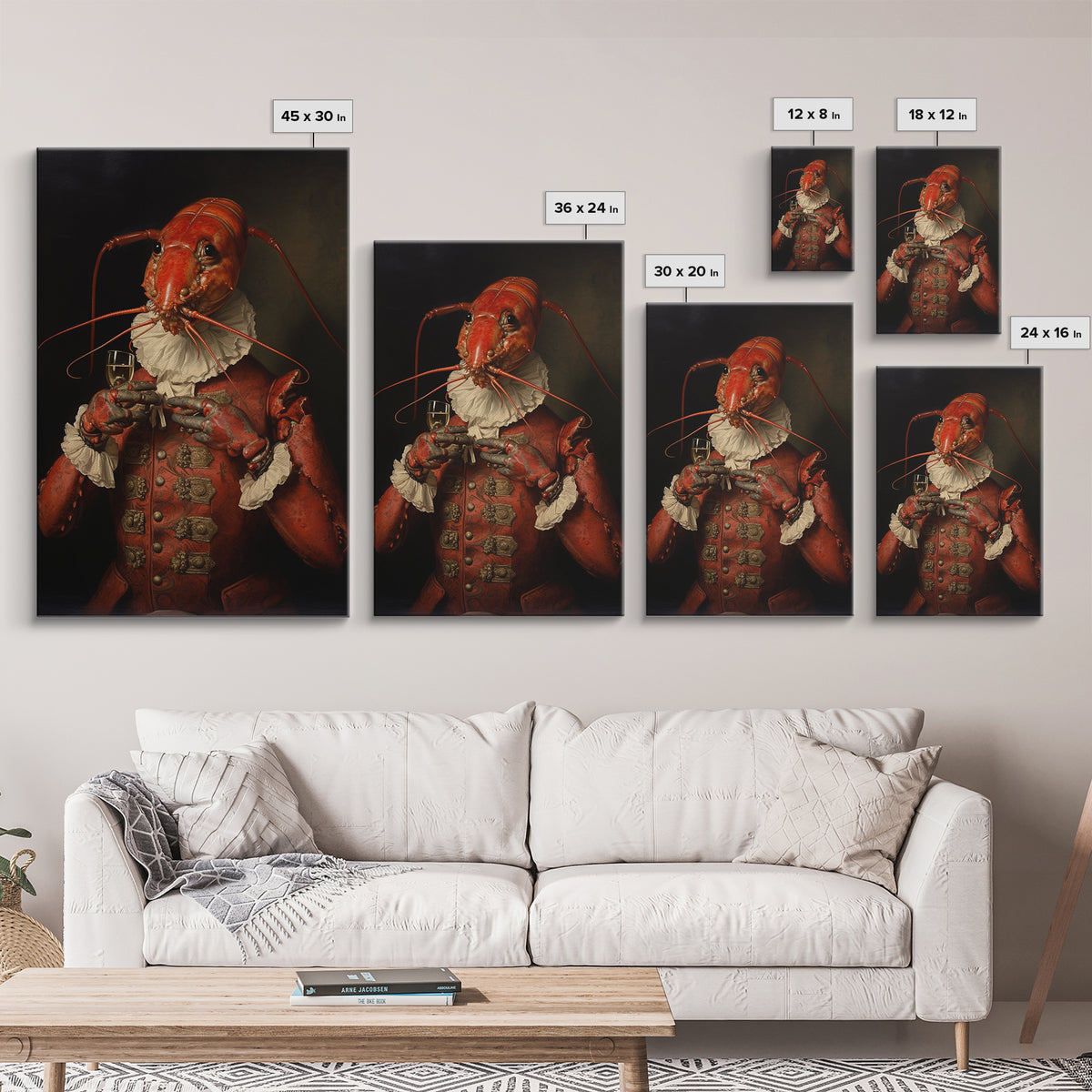 Lobster Earl, Victorian Animal Portrait, Halloween Art, Gothic Whimsy Decor, Anthropomorphic Costume Art