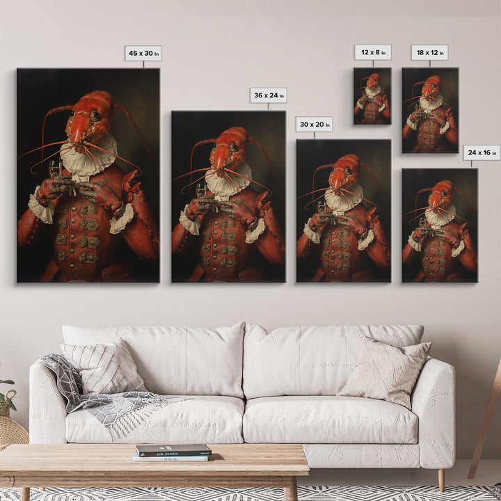 Lobster Earl, Victorian Animal Portrait, Halloween Art, Gothic Whimsy Decor, Anthropomorphic Costume Art