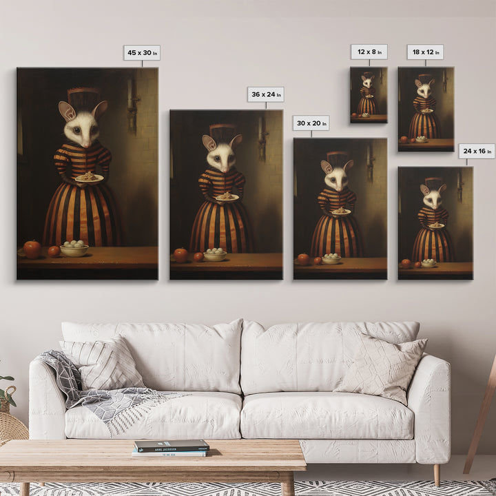 Shrew Maid, Victorian Animal Portrait, Halloween Art, Gothic Whimsy Decor, Anthropomorphic Costume Art