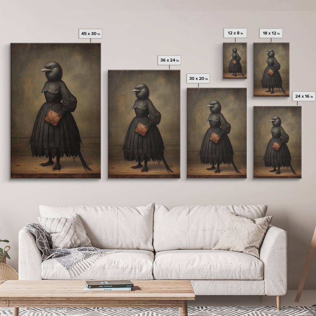 Wren Music Teacher, Victorian Animal Portrait, Halloween Art, Gothic Whimsy Decor, Anthropomorphic Costume Art