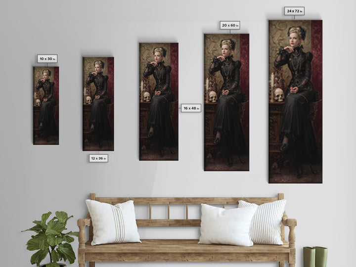 The Stitched Giant, Victorian Horror Portrait, Tall Narrow Wall Art, Canvas Print, Gothic Wall Decor, Halloween Portrait Art