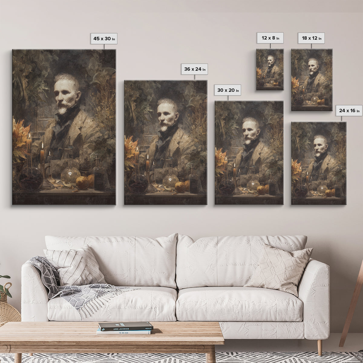 The Mad Alchemist, Macabre Victorian Decor, Vertical Wall Art, Canvas Print, Gothic Wall Decor, Halloween Portrait Art