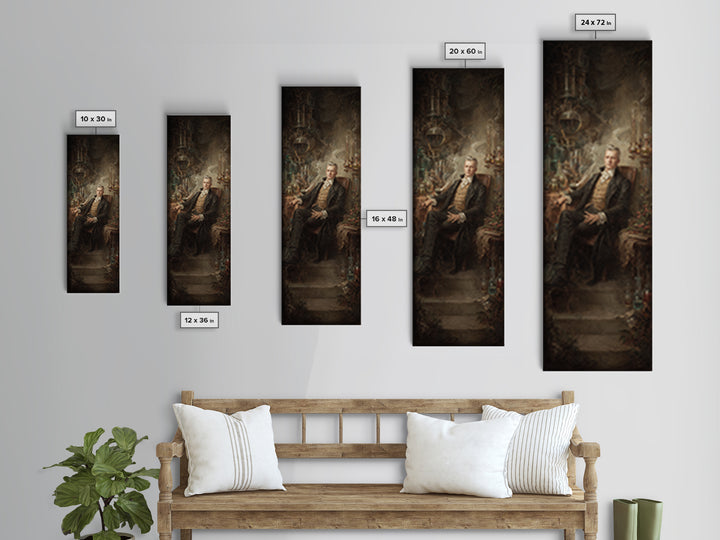 The Mad Alchemist, Victorian Gothic Art, Tall Narrow Wall Art, Canvas Print, Gothic Wall Decor, Halloween Portrait Art, Horror Wall Art