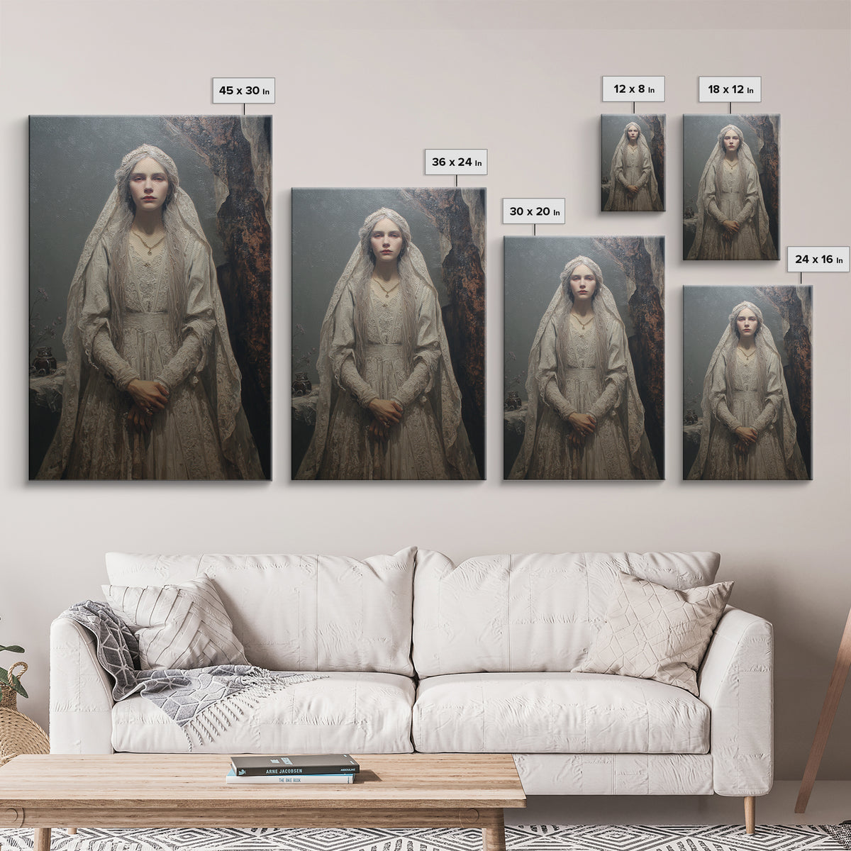 The Banshee Singer, Macabre Victorian Decor, Vertical Wall Art, Framed Canvas Print, Gothic Wall Decor, Halloween Portrait Art