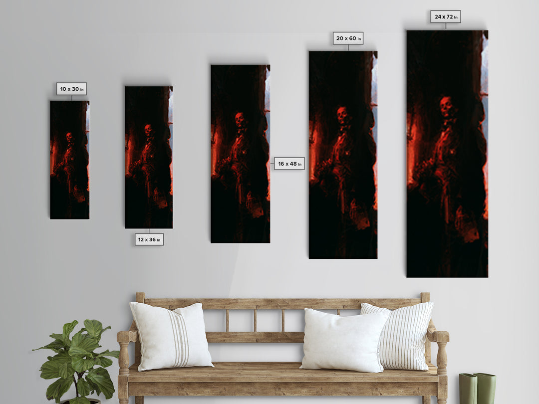 The Ghostly Groom, Victorian Gothic Art, Tall Narrow Wall Art, Canvas Print, Gothic Wall Decor, Halloween Portrait Art, Halloween Wall Art