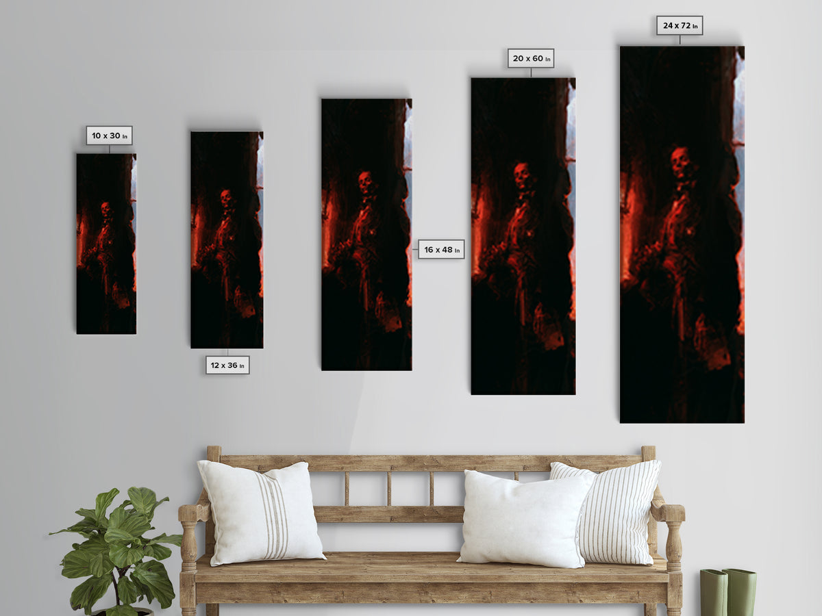 The Ghostly Groom, Victorian Gothic Art, Tall Narrow Wall Art, Canvas Print, Gothic Wall Decor, Halloween Portrait Art, Halloween Wall Art