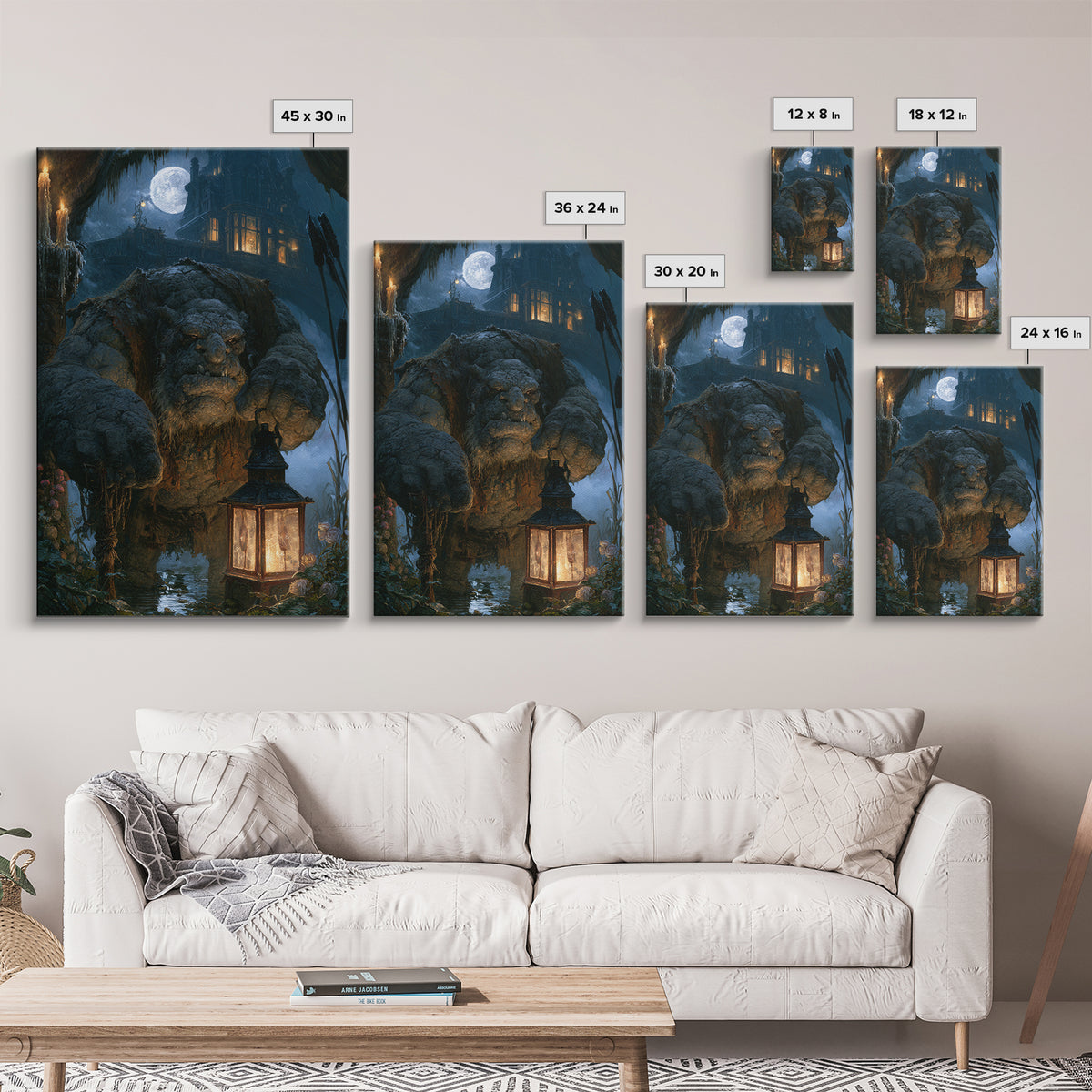 The Bridge Troll At Midnight, Victorian Horror Portrait, Vertical Wall Art, Canvas Print, Gothic Wall Decor, Halloween Portrait Art