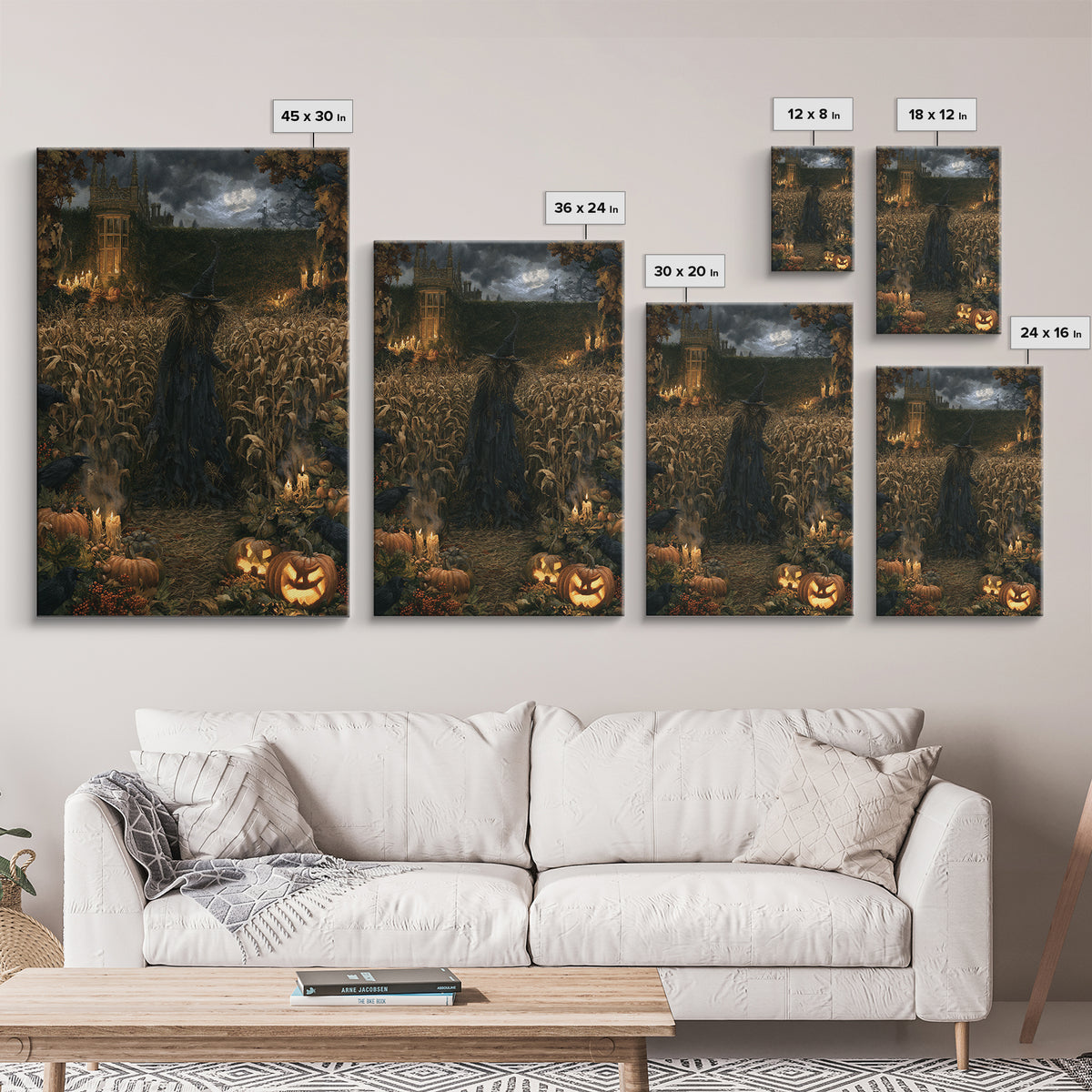 The Cornfield Crawler, Victorian Gothic Art, Vertical Wall Art, Framed Canvas Print, Gothic Wall Decor, Halloween Portrait Art