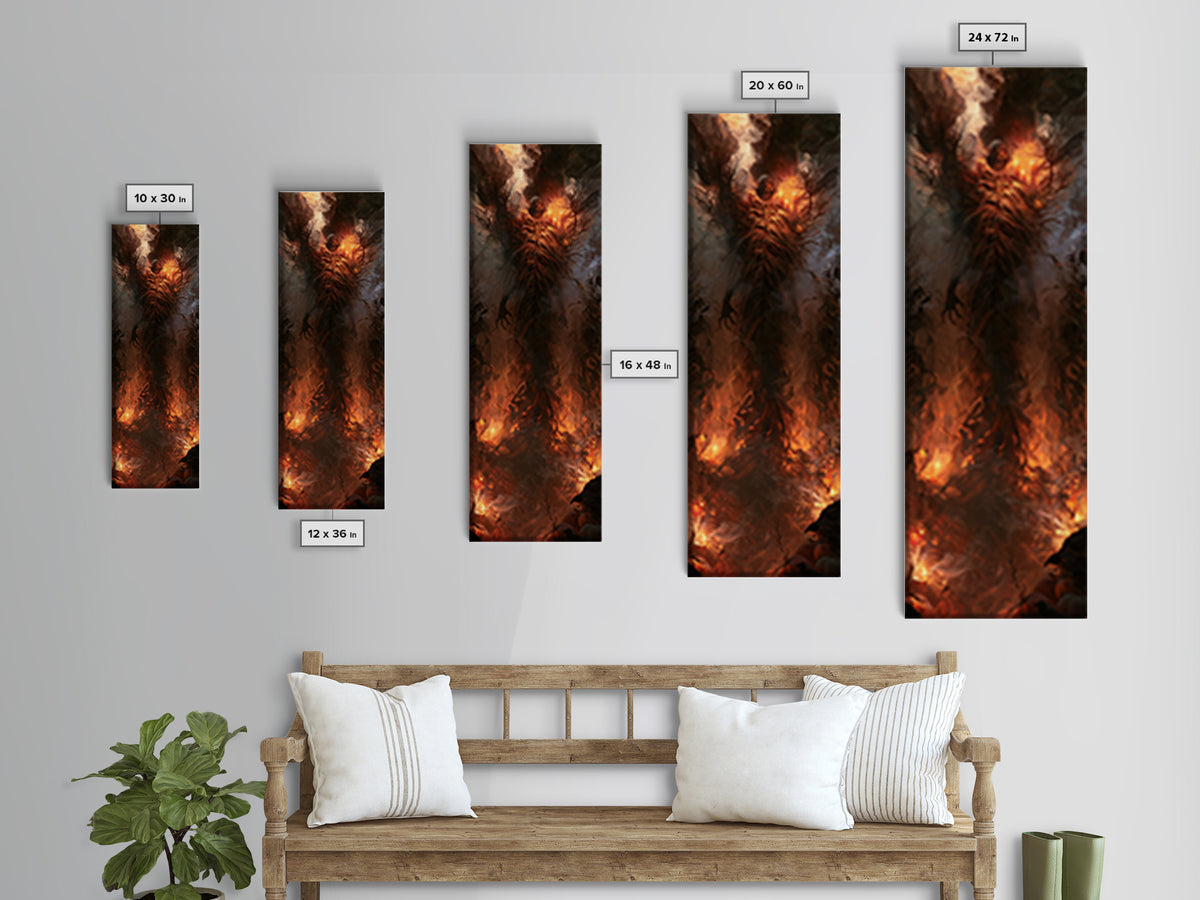 The Cornfield Crawler, Macabre Victorian Decor, Tall Narrow Wall Art, Framed Canvas Print, Gothic Wall Decor, Halloween Portrait Art
