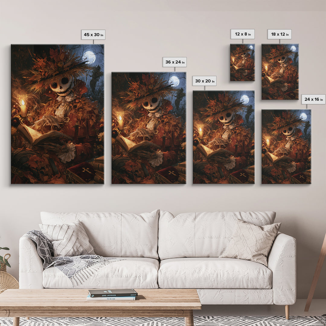 The Harvest Demon, Macabre Victorian Decor, Vertical Wall Art, Canvas Print, Gothic Wall Decor, Halloween Portrait Art, Halloween Decor