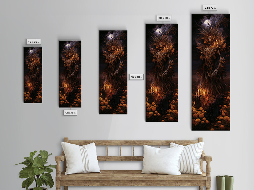 The Harvest Demon, Macabre Victorian Decor, Tall Narrow Wall Art, Canvas Print, Gothic Wall Decor, Halloween Portrait Art, Gothic Home Decor
