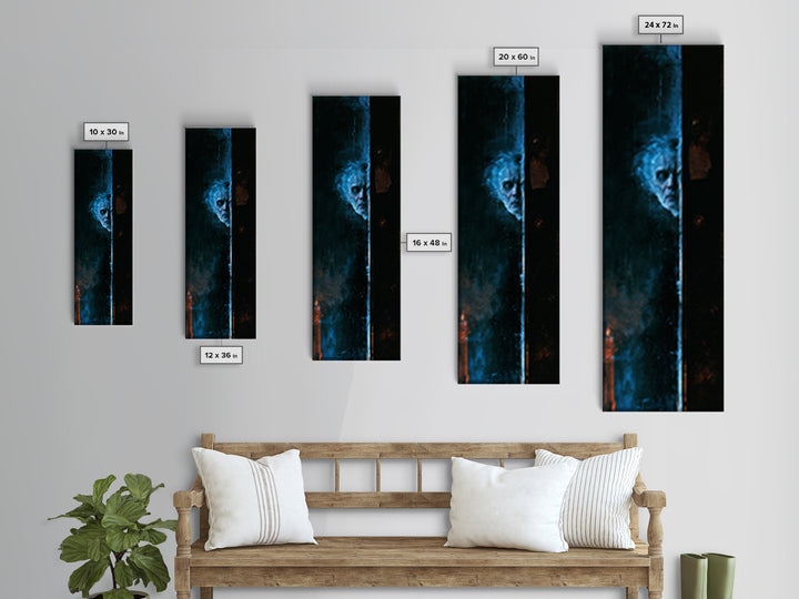The Lake Phantom, Dark Academia Wall Art, Tall Narrow Wall Art, Framed Canvas Print, Gothic Wall Decor, Halloween Portrait Art