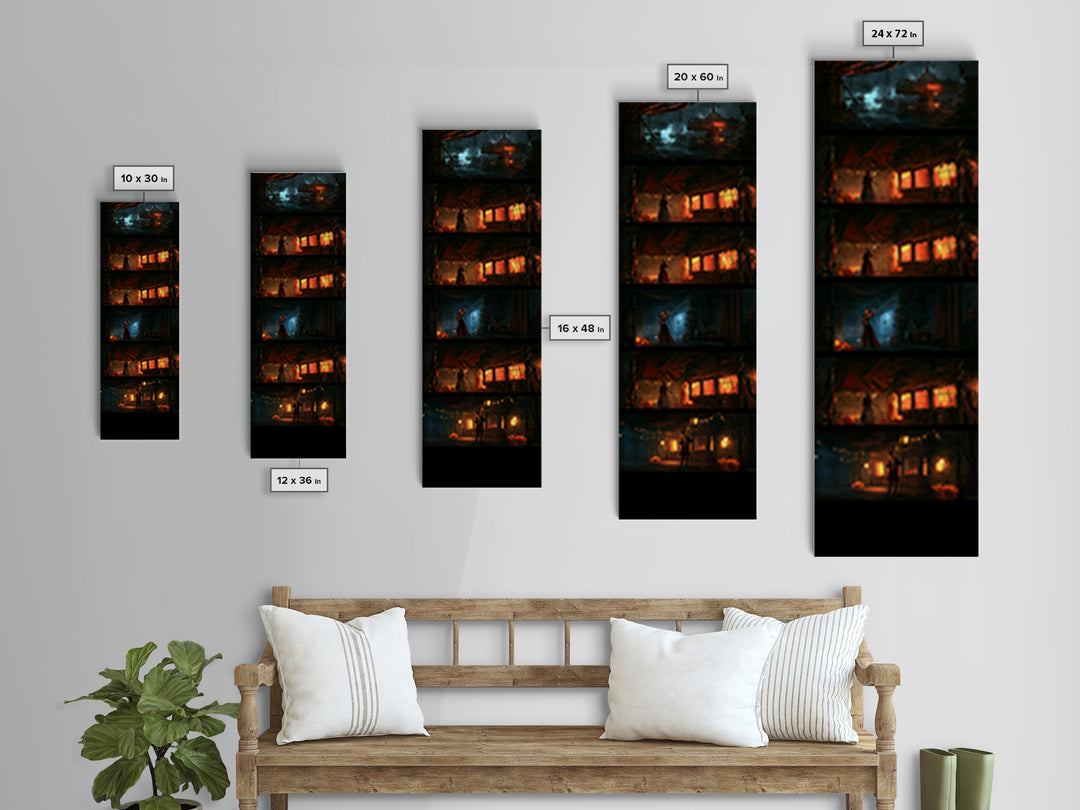 The Abandoned Carnival, Victorian Gothic Art, Tall Narrow Wall Art, Canvas Print, Gothic Wall Decor, Halloween Portrait Art