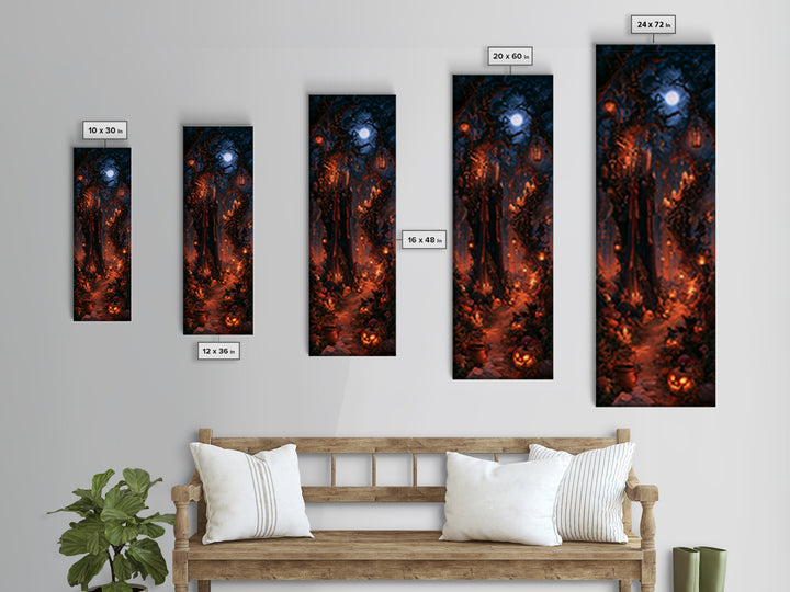 The Witch'S Forest, Macabre Victorian Decor, Tall Narrow Wall Art, Framed Canvas Print, Gothic Wall Decor, Halloween Portrait Art
