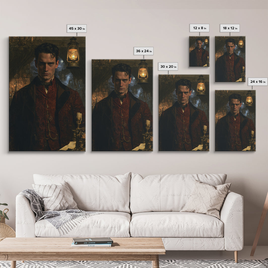 The Possessed Farmhouse, Macabre Victorian Decor, Vertical Wall Art, Canvas Print, Gothic Wall Decor, Halloween Portrait Art
