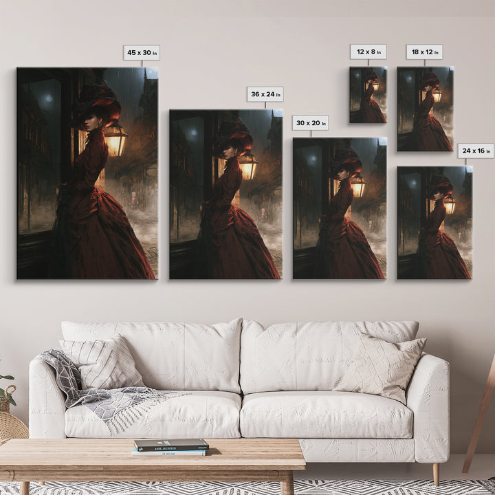 The Ghost Town Main Street, Victorian Gothic Art, Vertical Wall Art, Canvas Print, Gothic Wall Decor, Halloween Portrait Art