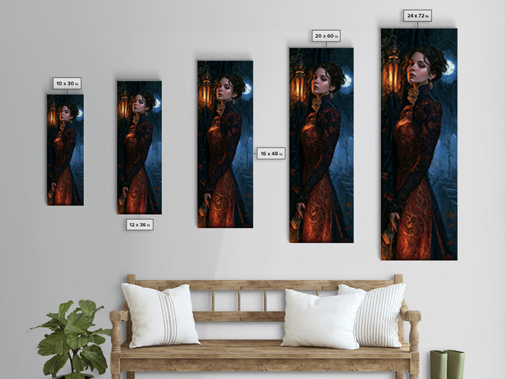 The Overgrown Chapel, Victorian Horror Portrait, Tall Narrow Wall Art, Canvas Print, Gothic Wall Decor, Halloween Portrait Art
