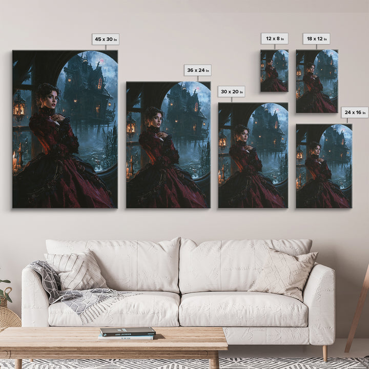 The Foggy Swamp Shack, Victorian Gothic Art, Vertical Wall Art, Canvas Print, Gothic Wall Decor, Halloween Portrait Art