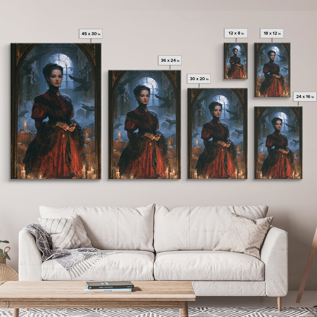 The Derelict Asylum, Victorian Horror Portrait, Vertical Wall Art, Canvas Print, Gothic Wall Decor, Halloween Portrait Art