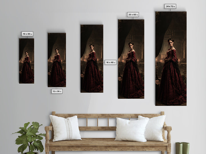 The Derelict Asylum, Victorian Horror Portrait, Tall Narrow Wall Art, Canvas Print, Gothic Wall Decor, Halloween Portrait Art