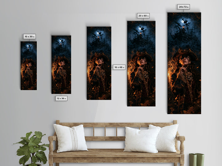 The Shipwreck Cove, Victorian Horror Portrait, Tall Narrow Wall Art, Canvas Print, Gothic Wall Decor, Halloween Portrait Art
