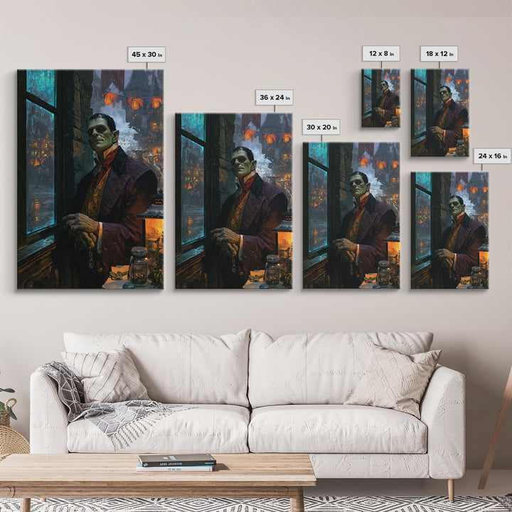 The Monster Parade, Macabre Victorian Decor, Vertical Wall Art, Canvas Print, Gothic Wall Decor, Halloween Portrait Art, Dark Fantasy Art
