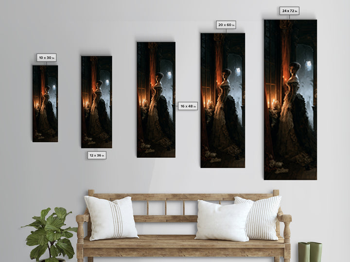 The Haunted Hayride, Macabre Victorian Decor, Tall Narrow Wall Art, Canvas Print, Gothic Wall Decor, Halloween Portrait Art