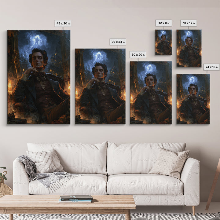 The Halloween Storm, Victorian Gothic Art, Vertical Wall Art, Canvas Print, Gothic Wall Decor, Halloween Portrait Art, Gothic Home Decor